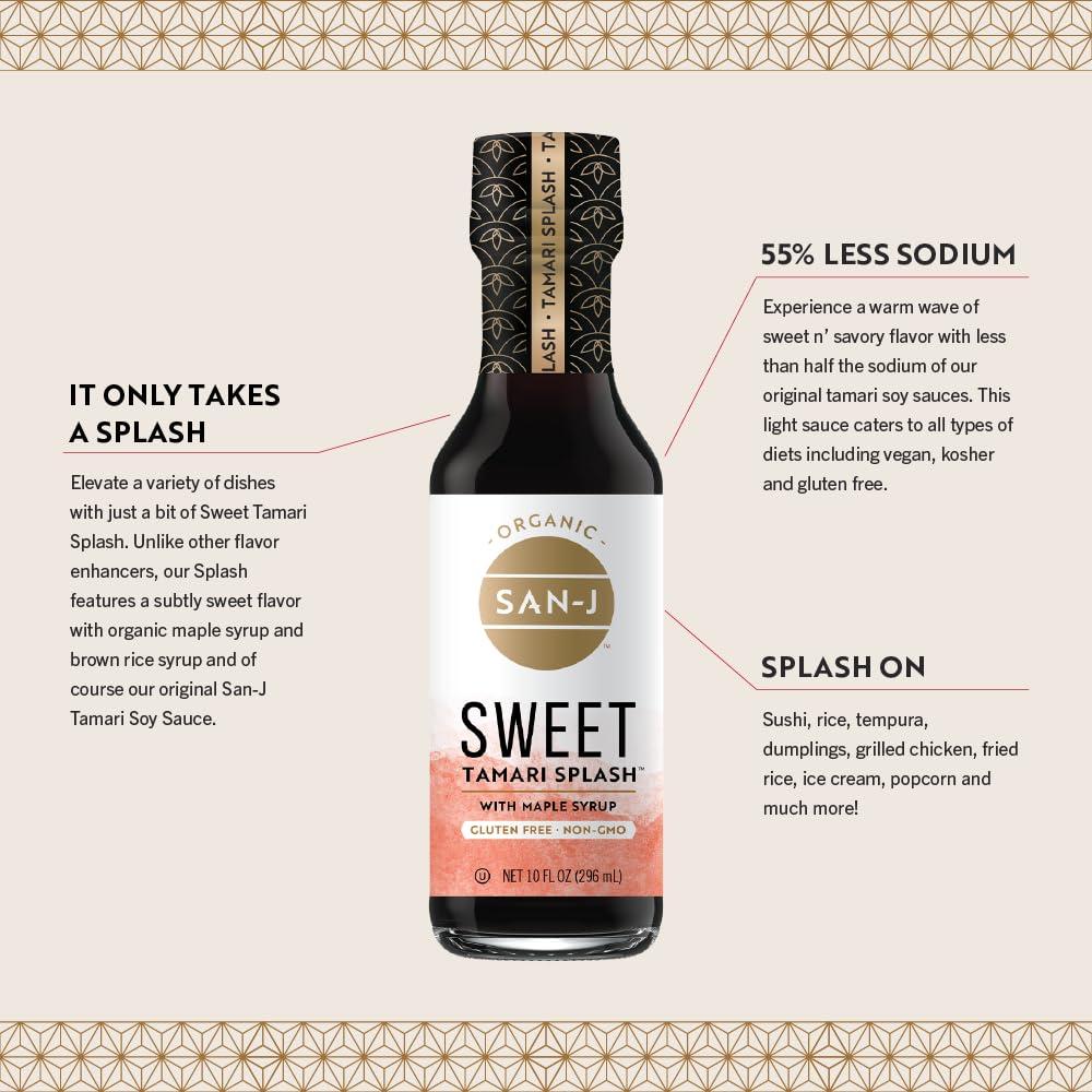 image:imageSanJ Fresh and Zesty Citrus Tamari Splash Ponzu Specially Brewed 10 oz Bottles 2 PackOrganic Sweet