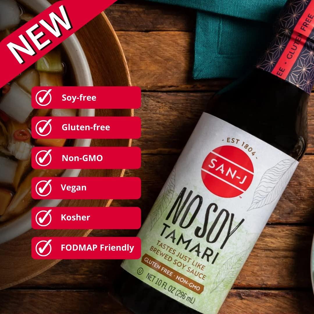 image:imageSanJ No Soy Tamari Specially Brewed Soy Sauce Alternative 10 oz Bottles 2 Pack