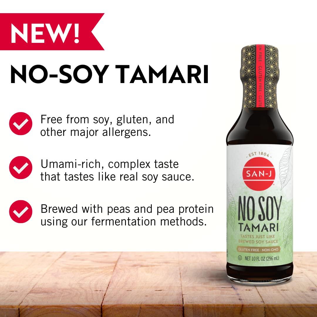 image:imageSanJ No Soy Tamari Specially Brewed Soy Sauce Alternative 10 oz Bottles 2 Pack