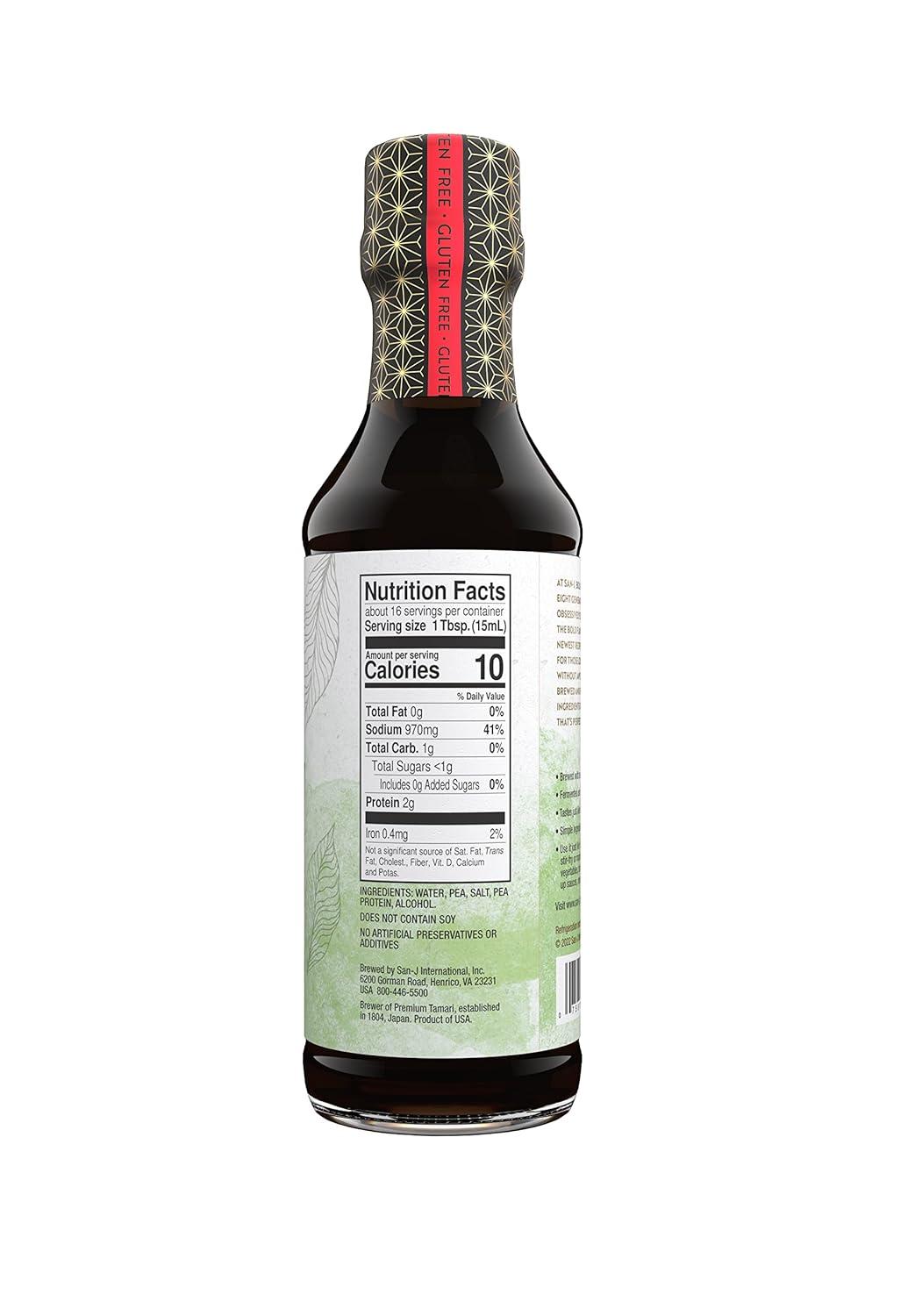 image:imageSanJ No Soy Tamari Specially Brewed Soy Sauce Alternative 10 oz Bottles 2 Pack