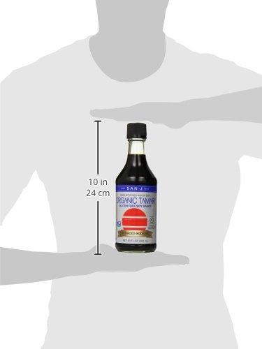 image:imageSanJ Organic Gluten Free Tamari Soy Sauce with 50 Less Sodium Made with 100 Whole Soy Specially Brewed 20 oz BottleLess Sodium Organic Tamari