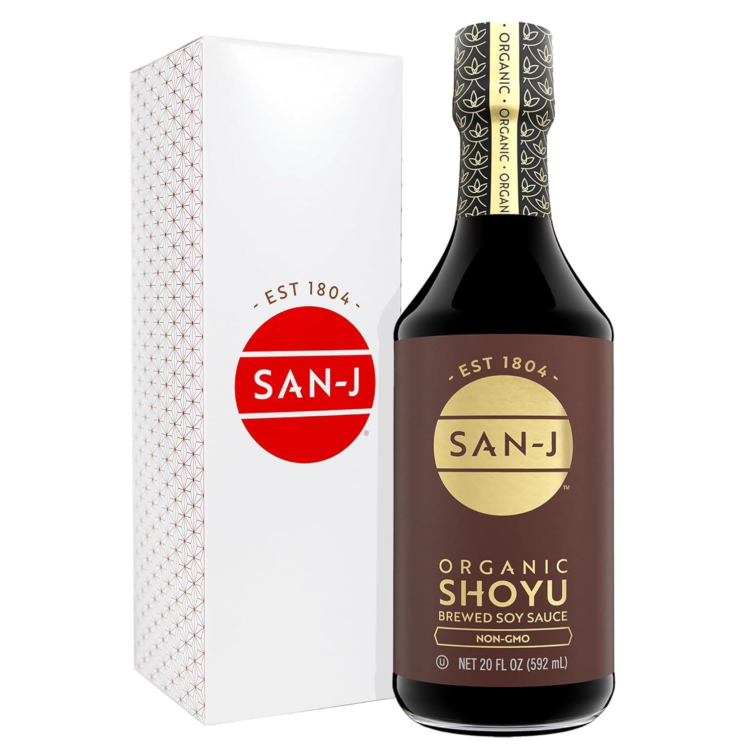 image:imageSanJ Organic Gluten Free Tamari Soy Sauce with 50 Less Sodium Made with 100 Whole Soy Specially Brewed 20 oz BottleOrganic Shoyu