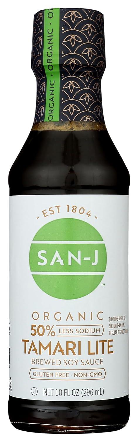 image:imageSanJ Organic Gluten Free Tamari Soy Sauce with 50 Less Sodium Made with 100 Whole Soy Specially Brewed 20 oz BottleOrganic Tamari Lite
