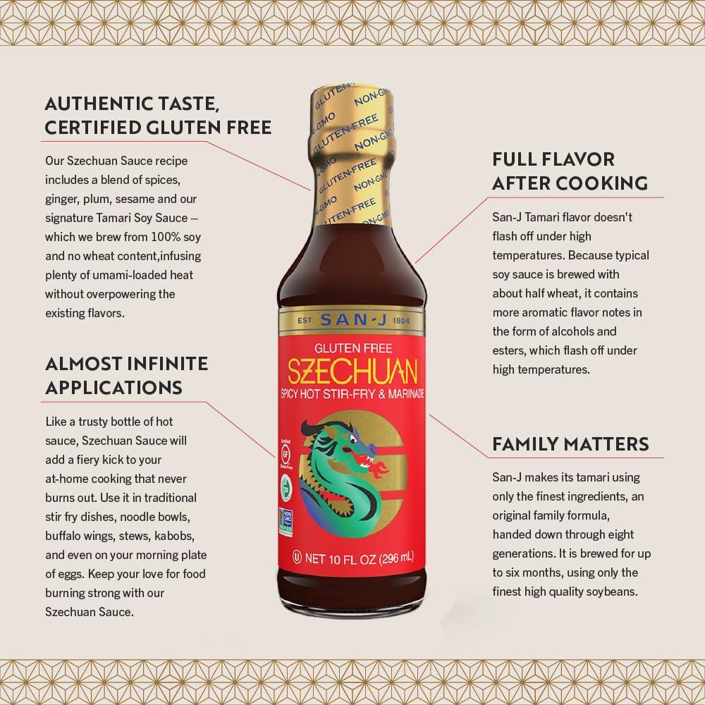 image:imageSanJ Spicy Gluten Free Szechuan Sauce NonGMO 64 oz ContainerSzechuan