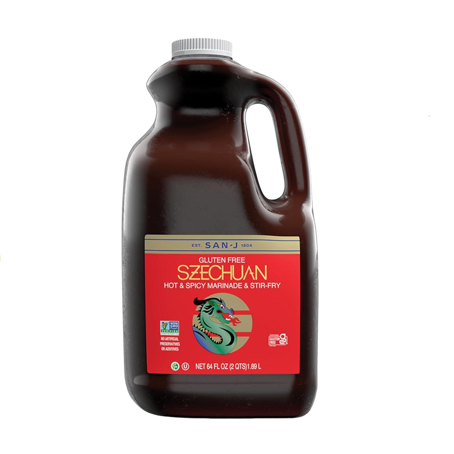 image:imageSanJ Spicy Gluten Free Szechuan Sauce NonGMO 64 oz ContainerSzechuan