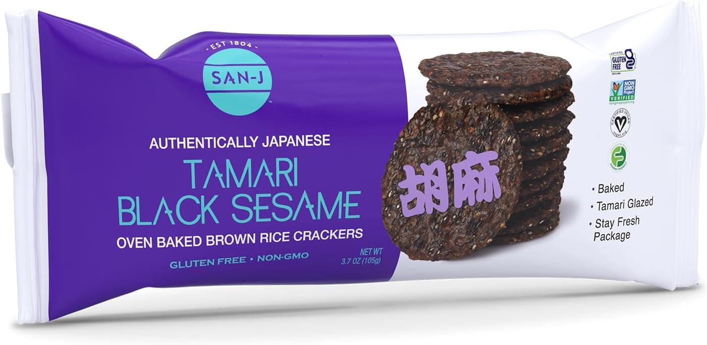 image:imageSanJ Tamari Black Sesame Crackers Specially Baked 37 oz Boxes 12 Pack