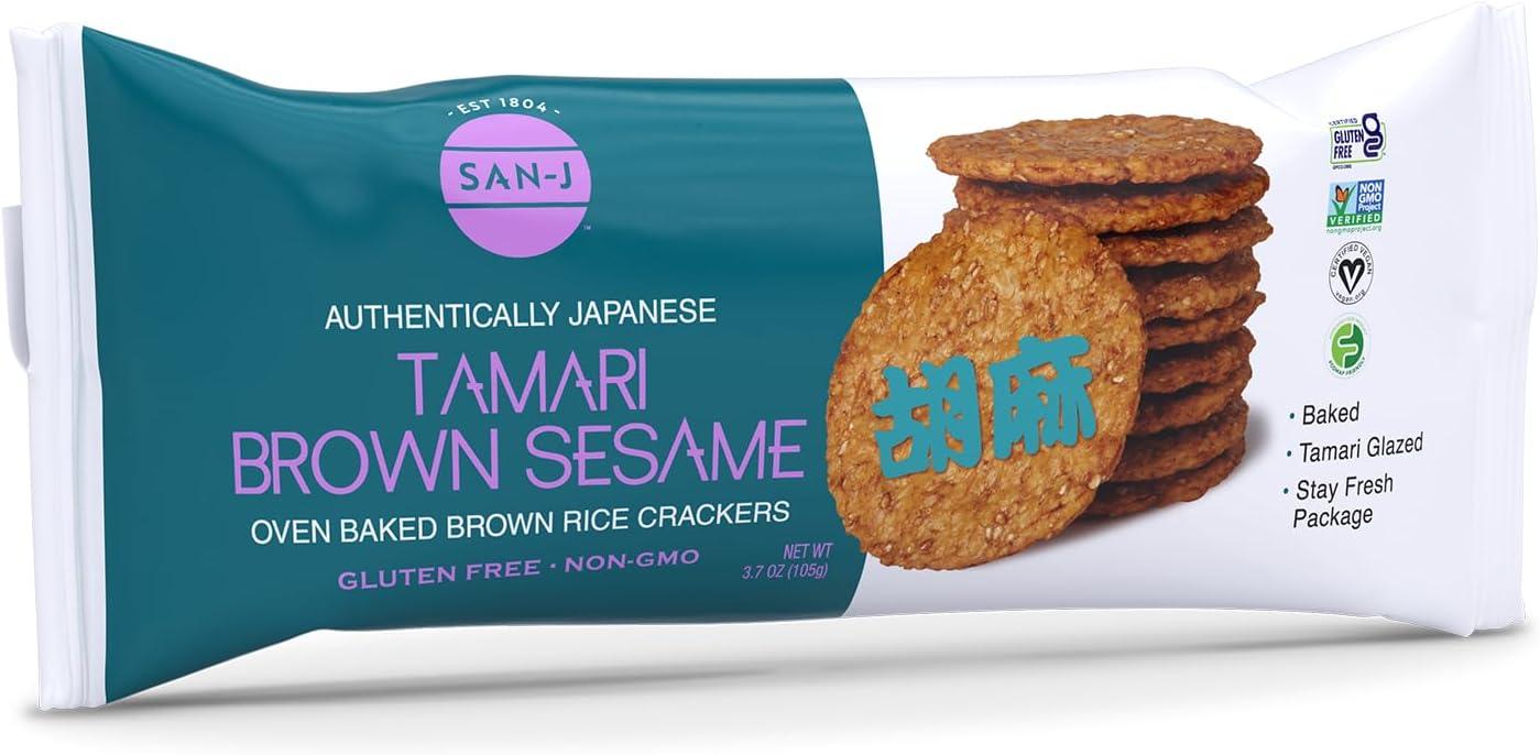 image:imageSanJ Tamari Brown Sesame Crackers Specially Baked 37 oz Boxes 12 Pack