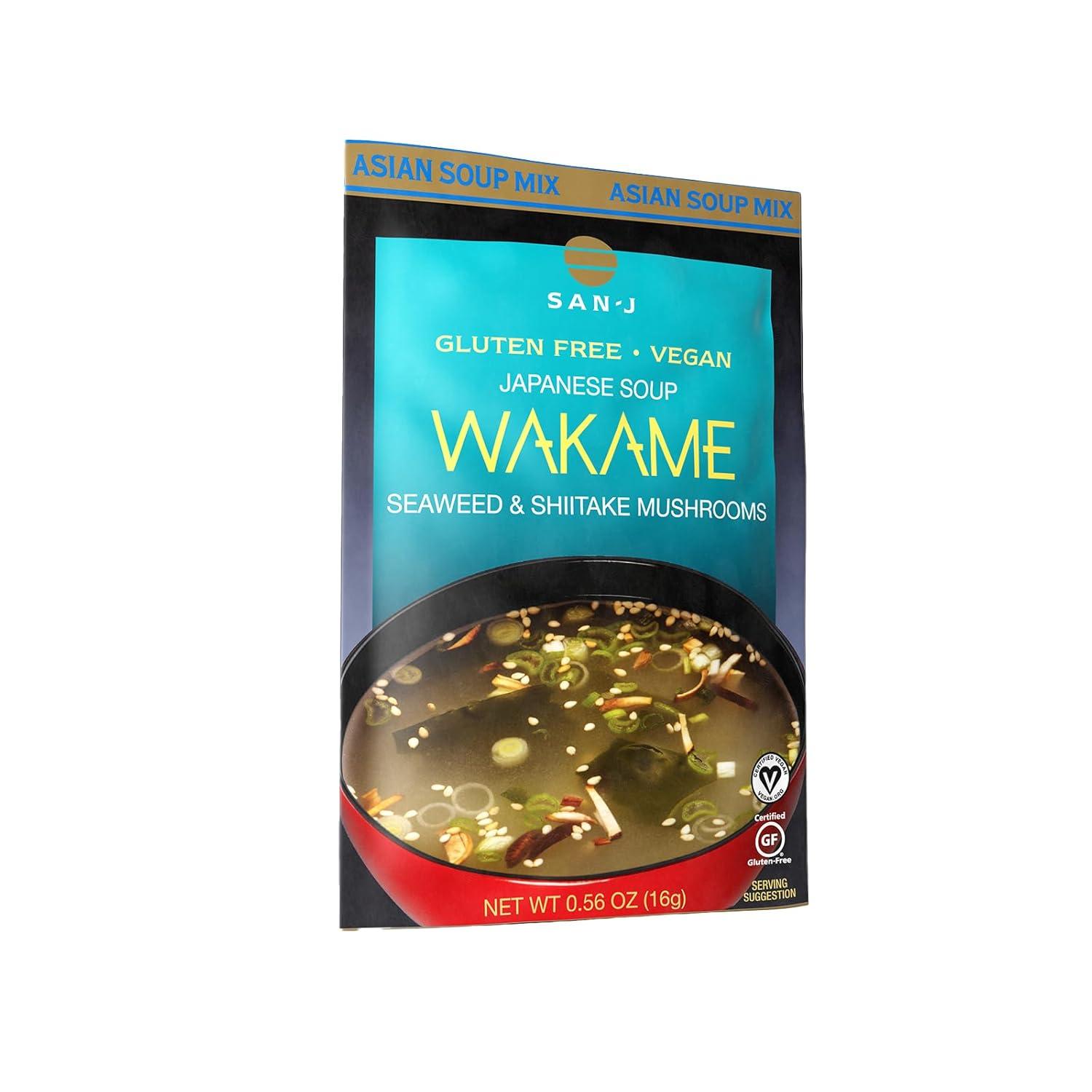 image:imageSanJ Wakame Soup Authentic Japanese Soup Mix 056 oz Packets 12 Pack