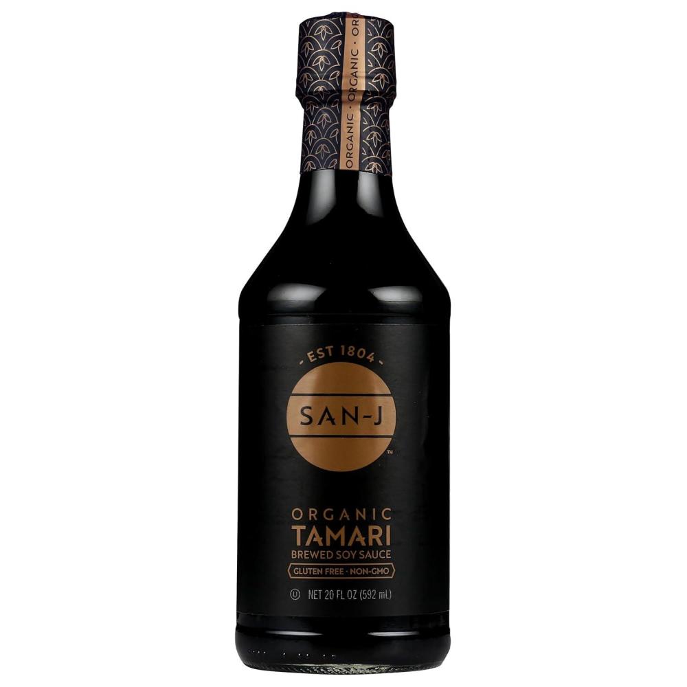 image:imageSanJ Organic Gluten Free Tamari Soy Sauce with 50 Less Sodium Made with 100 Whole Soy Specially Brewed 20 oz BottleSoy