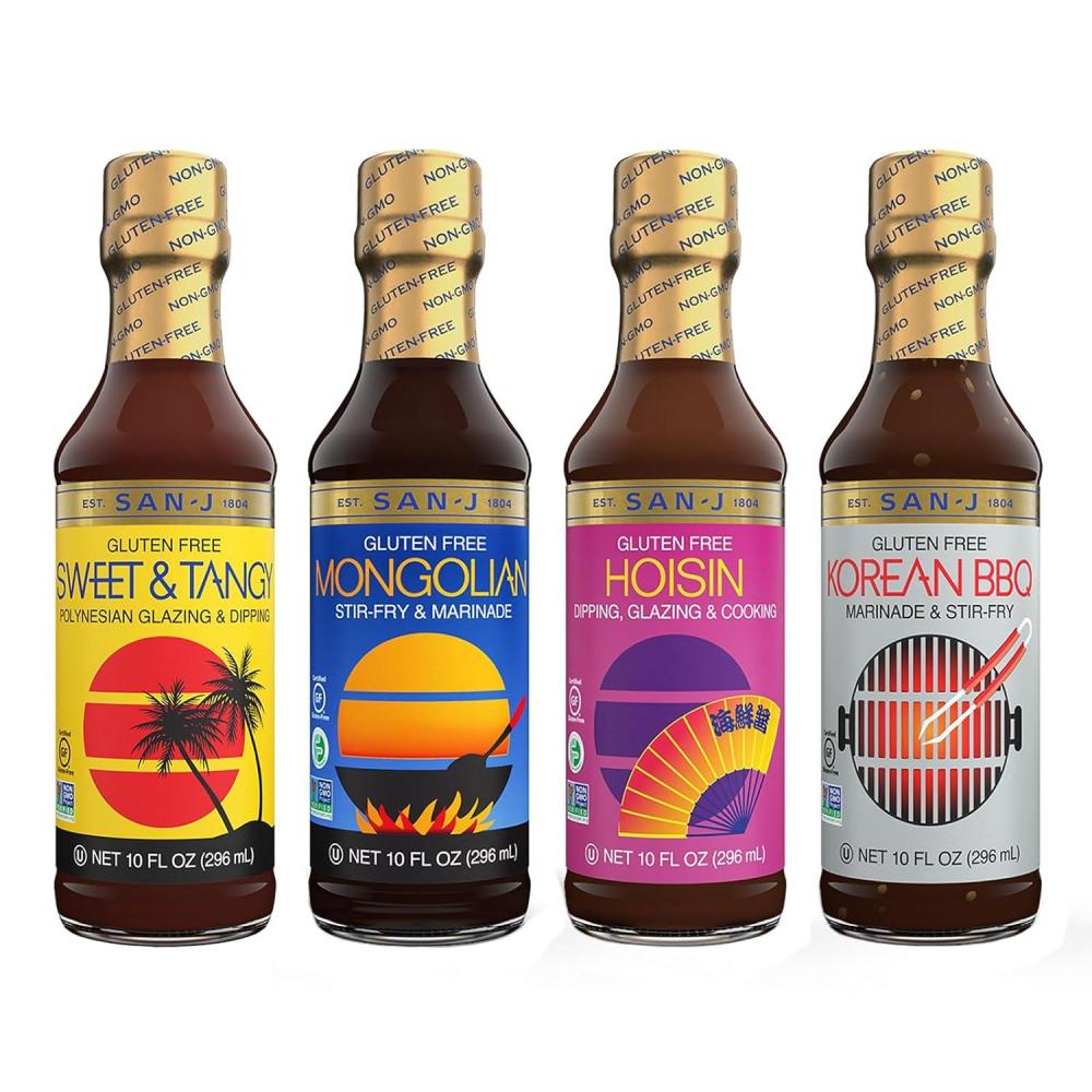 image:imageSanJ Spicy Gluten Free Szechuan Sauce NonGMO 64 oz ContainerVariety Pack 1