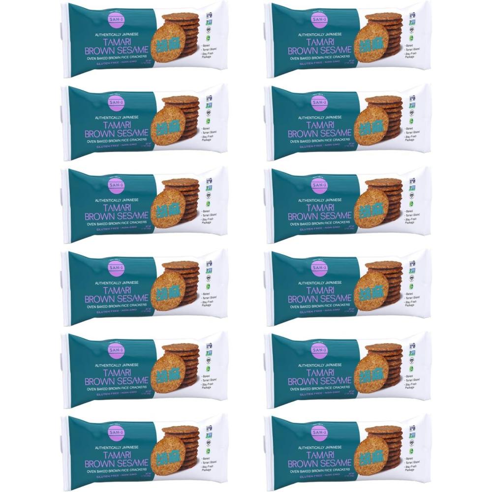 image:imageSanJ Tamari Brown Sesame Crackers Specially Baked 37 oz Boxes 12 Pack
