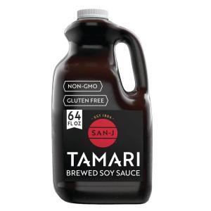 image:imageSanJ  Gluten Free Tamari Soy Sauce with 28 Less Sodium  Specially Brewed  Made with 100 Soy  10 oz Bottles  6 Pack64 Fl Oz Pack of 1