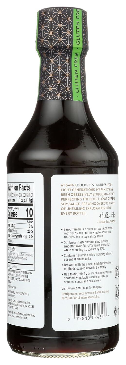 image:imageSanJ Gluten Free Tamari Lite Soy Sauce with 50 Less Sodium Made with 100 Soy Specially Brewed 20 oz Bottle